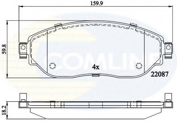 Комплект гальмівних колодок, дискове гальмо COMLINE CBP02285