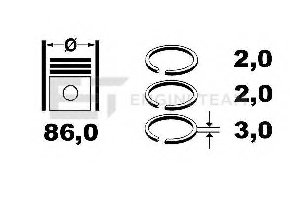 Комплект поршневих кілець ET ENGINETEAM R4000900