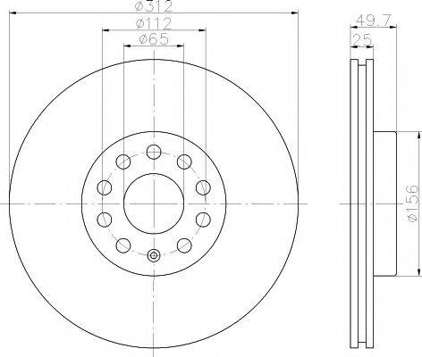 гальмівний диск HELLA PAGID 8DD 355 109-521