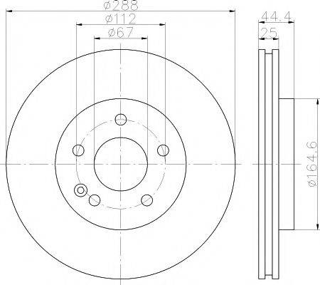 гальмівний диск HELLA PAGID 8DD 355 111-081