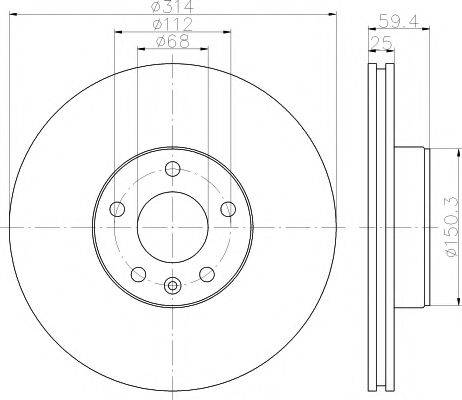 гальмівний диск HELLA PAGID 8DD 355 111-121