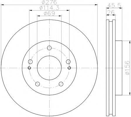 гальмівний диск HELLA PAGID 8DD 355 116-311