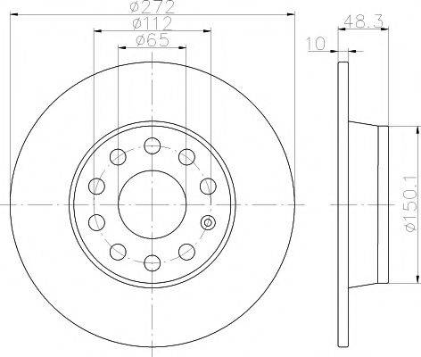 гальмівний диск HELLA PAGID 8DD 355 116-971