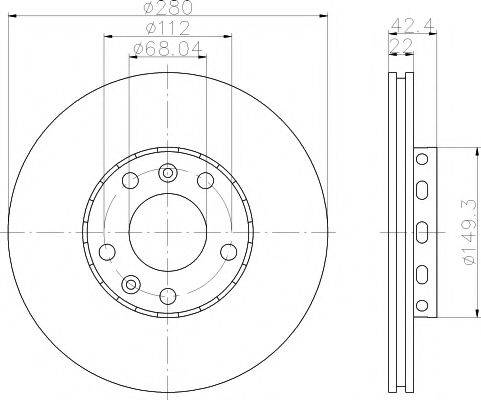 гальмівний диск HELLA PAGID 8DD 355 113-321