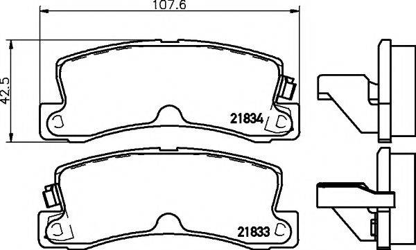 Комплект гальмівних колодок, дискове гальмо HELLA PAGID 8DB 355 006-431