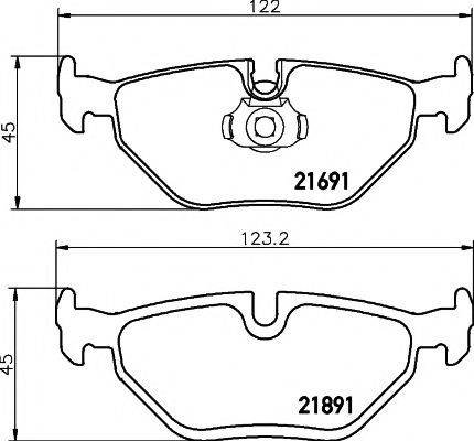 Комплект гальмівних колодок, дискове гальмо HELLA PAGID 8DB 355 007-981