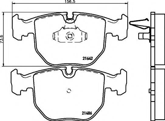 Комплект гальмівних колодок, дискове гальмо HELLA PAGID 8DB 355 008-281