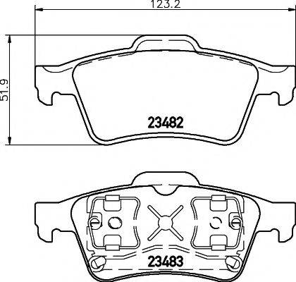 Комплект гальмівних колодок, дискове гальмо HELLA PAGID 8DB 355 009-121