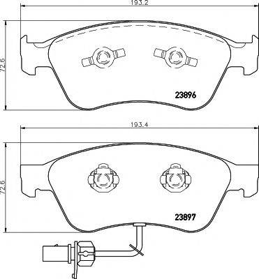 Комплект гальмівних колодок, дискове гальмо HELLA PAGID 8DB 355 009-211