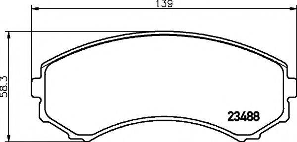 Комплект гальмівних колодок, дискове гальмо HELLA PAGID 8DB 355 009-461