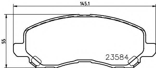 Комплект гальмівних колодок, дискове гальмо HELLA PAGID 8DB 355 009-671