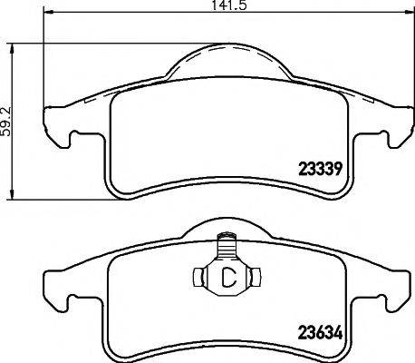 Комплект гальмівних колодок, дискове гальмо HELLA PAGID 8DB 355 009-891