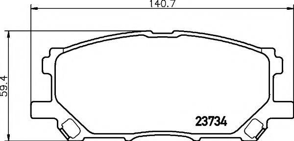 Комплект гальмівних колодок, дискове гальмо HELLA PAGID 8DB 355 010-071