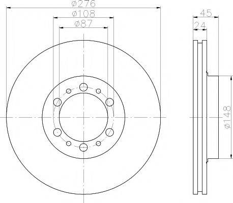 гальмівний диск HELLA PAGID 8DD 355 105-131