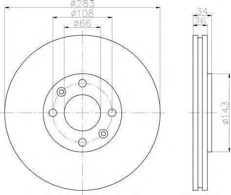 гальмівний диск HELLA PAGID 8DD 355 108-371