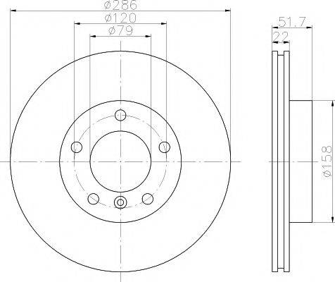 гальмівний диск HELLA PAGID 8DD 355 102-581