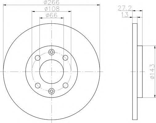 гальмівний диск HELLA PAGID 8DD 355 105-751