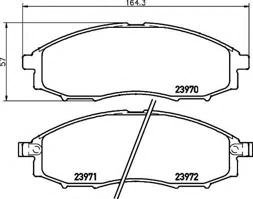 Комплект гальмівних колодок, дискове гальмо HELLA PAGID 8DB 355 010-671