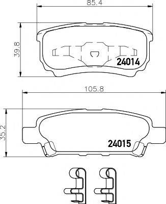 Комплект гальмівних колодок, дискове гальмо HELLA PAGID 8DB 355 010-811