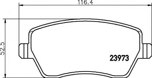 Комплект гальмівних колодок, дискове гальмо HELLA PAGID 8DB 355 010-851