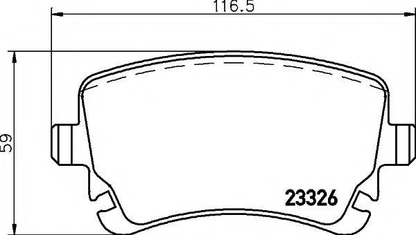 Комплект гальмівних колодок, дискове гальмо HELLA PAGID 8DB 355 010-971