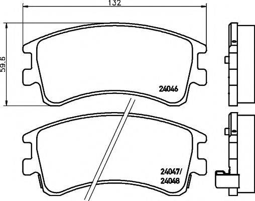 Комплект гальмівних колодок, дискове гальмо HELLA PAGID 8DB 355 011-141