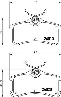 Комплект гальмівних колодок, дискове гальмо HELLA PAGID 8DB 355 011-511