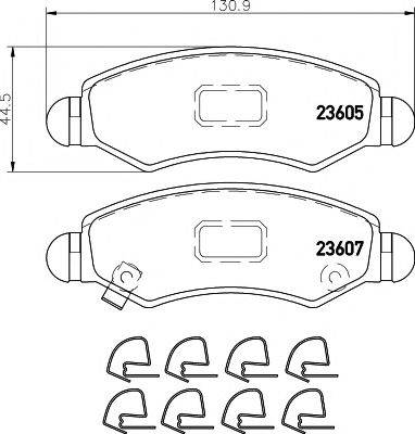 Комплект гальмівних колодок, дискове гальмо HELLA PAGID 8DB 355 011-691