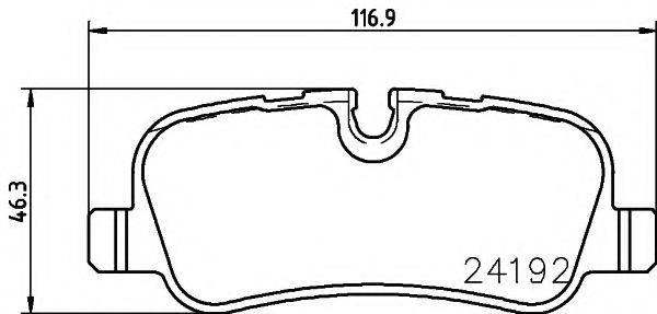 Комплект гальмівних колодок, дискове гальмо HELLA PAGID 8DB 355 016-181