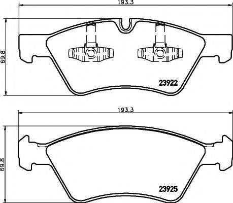 Комплект гальмівних колодок, дискове гальмо HELLA PAGID 8DB 355 012-011