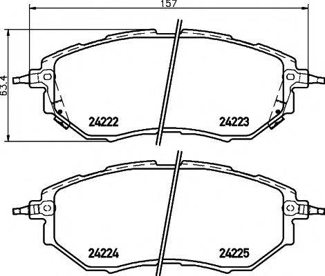 Комплект гальмівних колодок, дискове гальмо HELLA PAGID 8DB 355 012-031