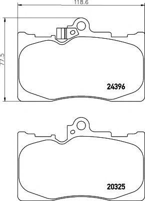 Комплект гальмівних колодок, дискове гальмо HELLA PAGID 8DB 355 012-121