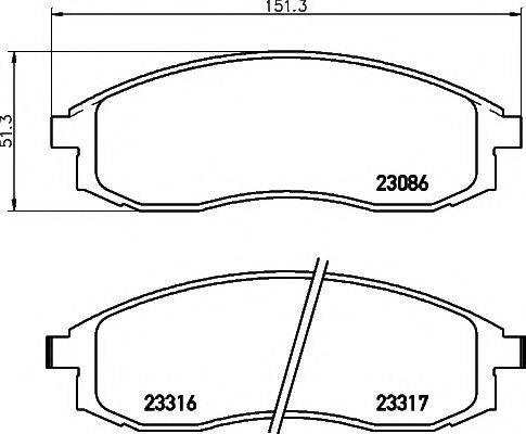 Комплект гальмівних колодок, дискове гальмо HELLA PAGID 8DB 355 006-731