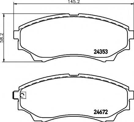 Комплект гальмівних колодок, дискове гальмо HELLA PAGID 8DB 355 012-381