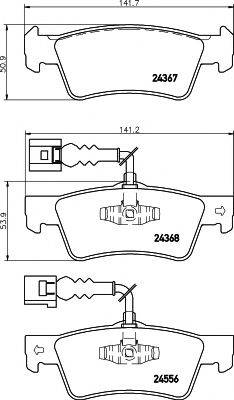 Комплект гальмівних колодок, дискове гальмо HELLA PAGID 8DB 355 012-441