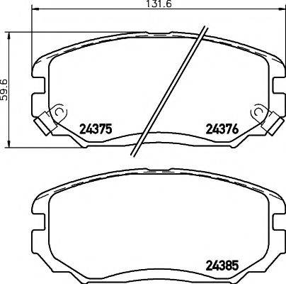 Комплект гальмівних колодок, дискове гальмо HELLA PAGID 8DB 355 012-461