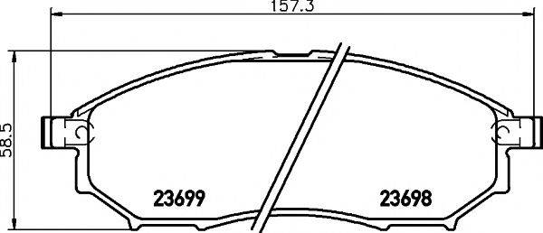 Комплект гальмівних колодок, дискове гальмо HELLA PAGID 8DB 355 013-141