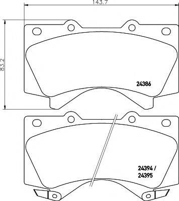 Комплект гальмівних колодок, дискове гальмо HELLA PAGID 8DB 355 013-151