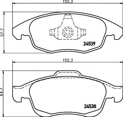 Комплект гальмівних колодок, дискове гальмо HELLA PAGID 8DB 355 013-341