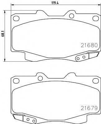 Комплект гальмівних колодок, дискове гальмо HELLA PAGID 8DB 355 013-481