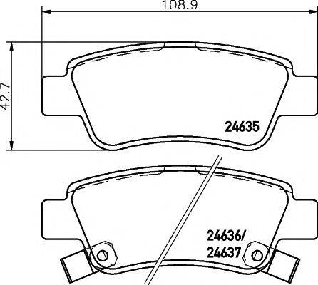 Комплект гальмівних колодок, дискове гальмо HELLA PAGID 8DB 355 013-591