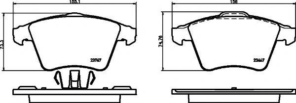 Комплект гальмівних колодок, дискове гальмо HELLA PAGID 8DB 355 013-821