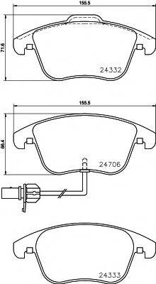 Комплект гальмівних колодок, дискове гальмо HELLA PAGID 8DB 355 013-861