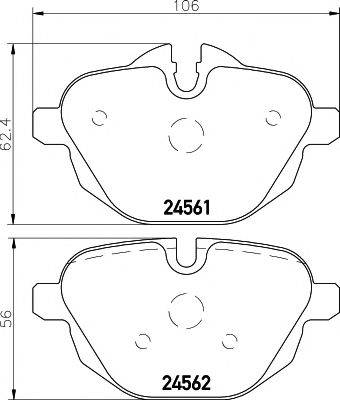 Комплект гальмівних колодок, дискове гальмо HELLA PAGID 8DB 355 013-921