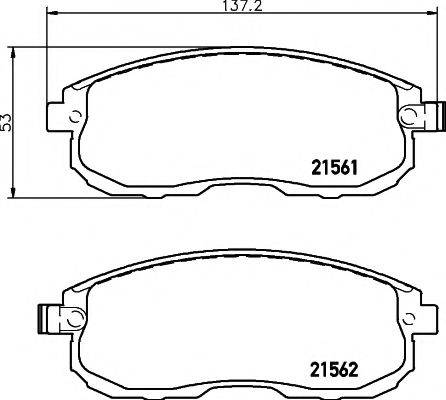 Комплект гальмівних колодок, дискове гальмо HELLA PAGID 8DB 355 013-991