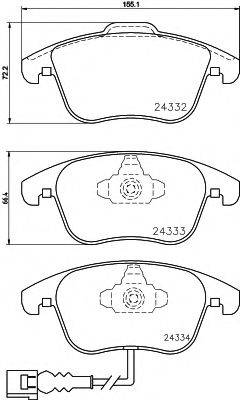 Комплект гальмівних колодок, дискове гальмо HELLA PAGID 8DB 355 014-031