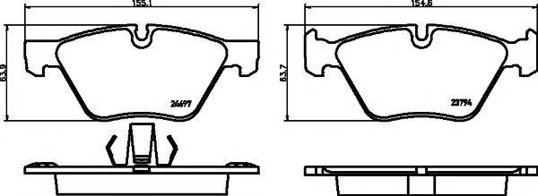 Комплект гальмівних колодок, дискове гальмо HELLA PAGID 8DB 355 014-351