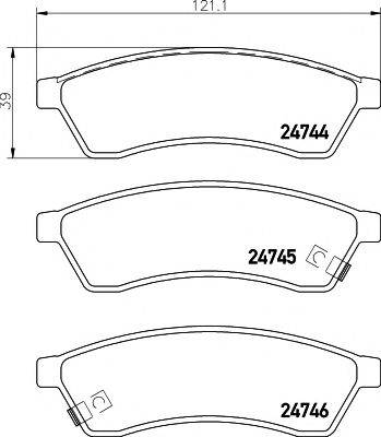 Комплект гальмівних колодок, дискове гальмо HELLA PAGID 8DB 355 014-491