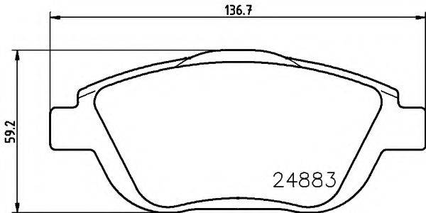 Комплект гальмівних колодок, дискове гальмо HELLA PAGID 8DB 355 014-551