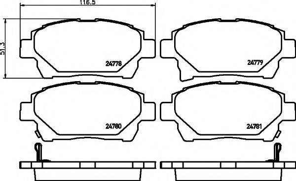 Комплект гальмівних колодок, дискове гальмо HELLA PAGID 8DB 355 014-601